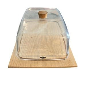 MCM Denmark Minimalist Wood Covered Cheese Keeper Cutting Board